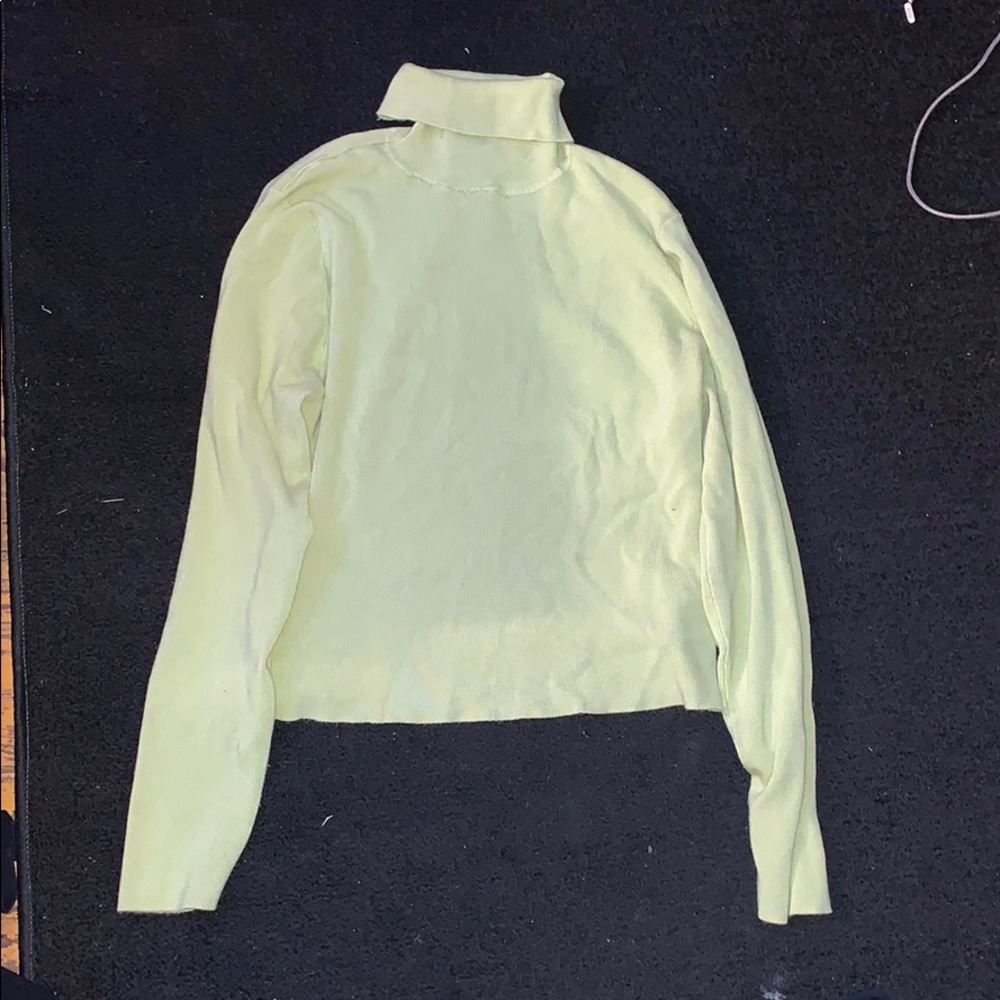 Lime Green Long Sleeved Turtle Neck